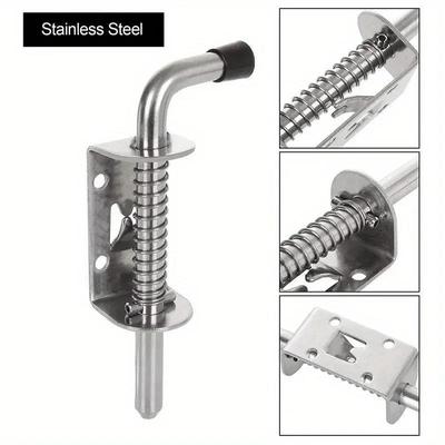 304 Stainless Steel Spring Latch Pin - Durable Window Cabinet Hinges Security Bolt For Household Doors 
