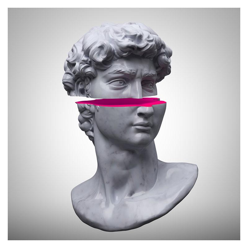 Nowoczesne obrazy David dmuchający różowy obraz na płótnie do salonu dekoracja ścienna David rzeźba wydruki Cuadros