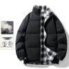 Double-Sided Men's White Duck Down Puffer Jacket: Thick, Warm, Winter Outerwear for Couples