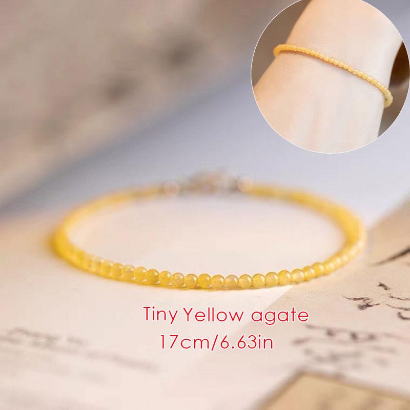 Dainty Tiny Blue Natural Stone Moonstone Beads Bracelet for Women Healing 7 Chakra Delicate Small Stacking Bracelet