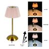 NuFeng Pleated Fabric Rechargeable Touch Bedside Lamp