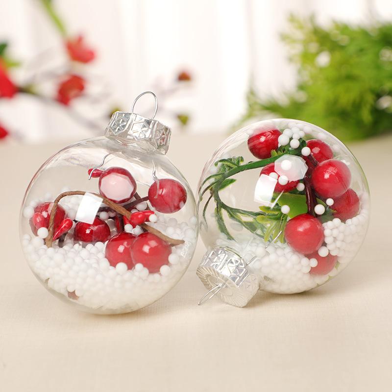 6/12Pack Transparent DIY Fillable Christmas Ornaments, 6cm Craft Plastic Balls, Festive Tree Decorations, Electric Holiday Decor