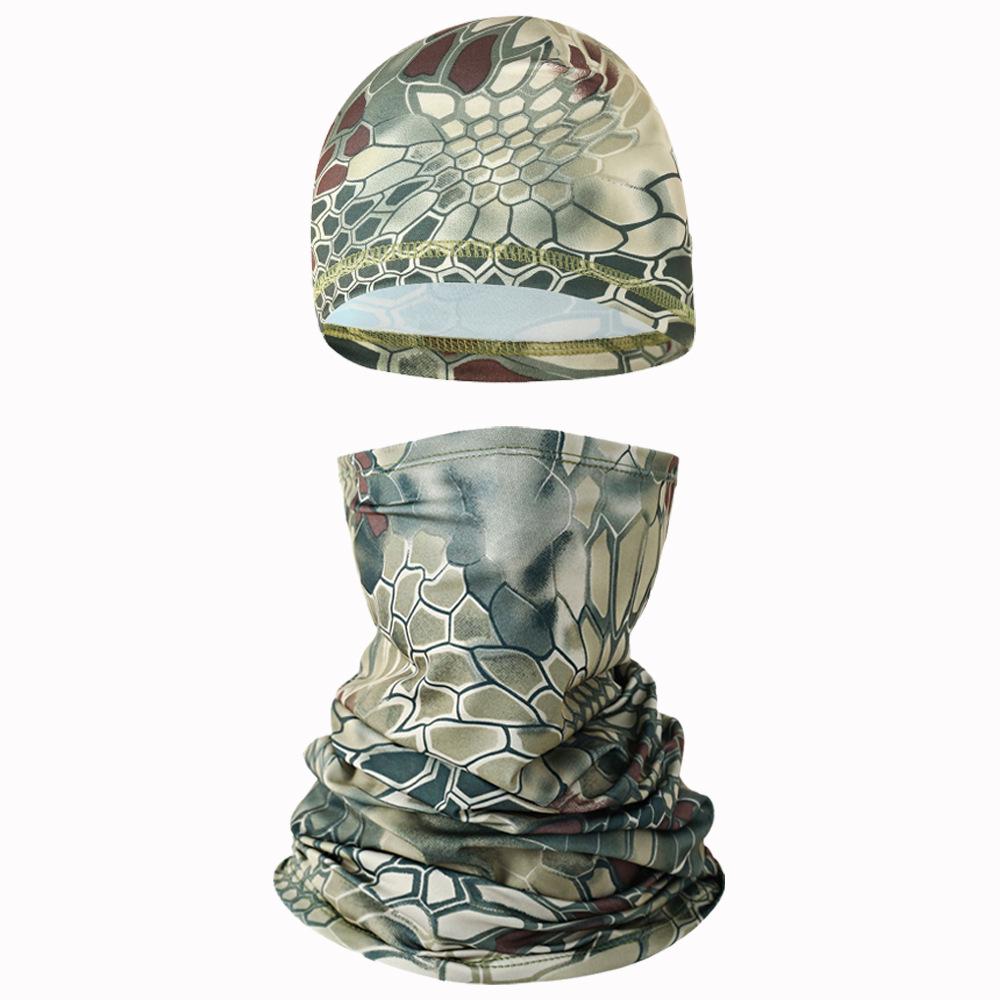 Breathable Summer Sun Protection Cycling Skull Cap & Multifunctional Ice Silk Headscarf