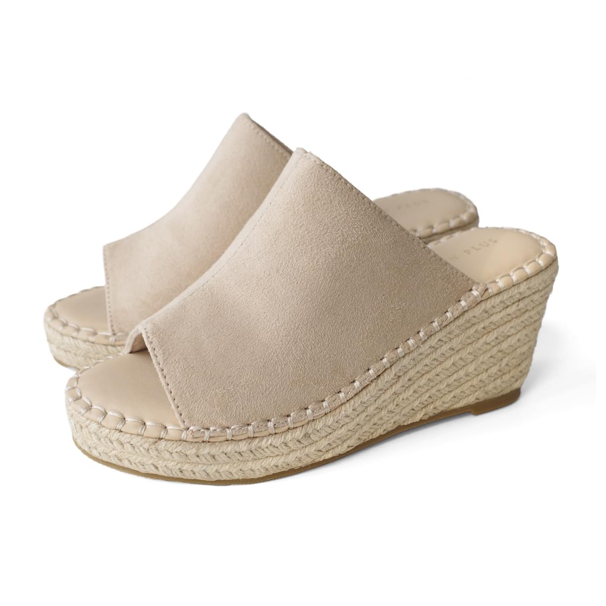 

Мюли Amiami на джутовой танкетке с летней платформой, размер 36, песочно-бежевый FX010, женские сандалии, каблук 7,5 см, сандалии, (22.5cm), (замша)