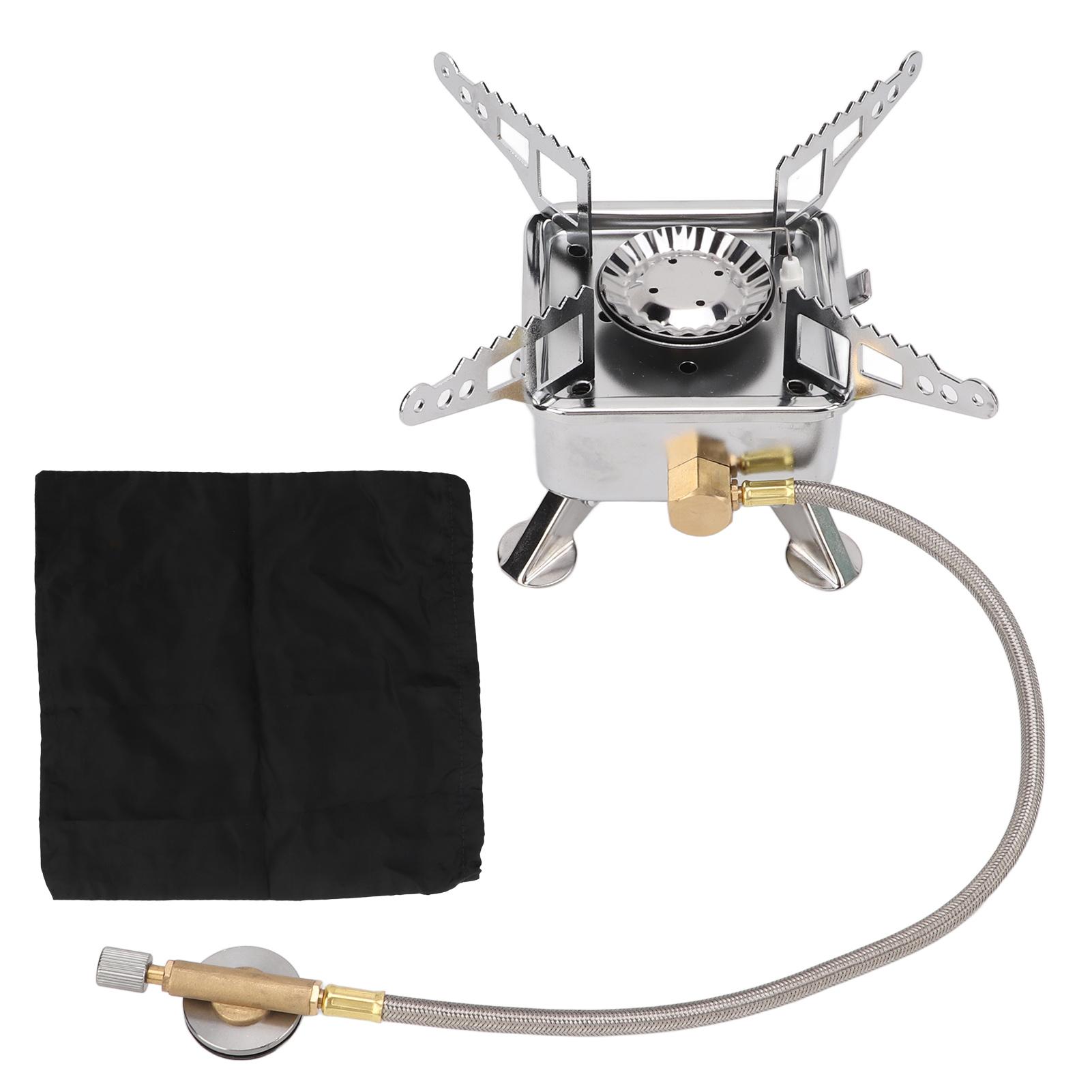 Походная плита Портативная уличная походная мини-плита раздельного типа серебристая из алюминиевого сплава ветрозащитная кассетная плита со шлангом