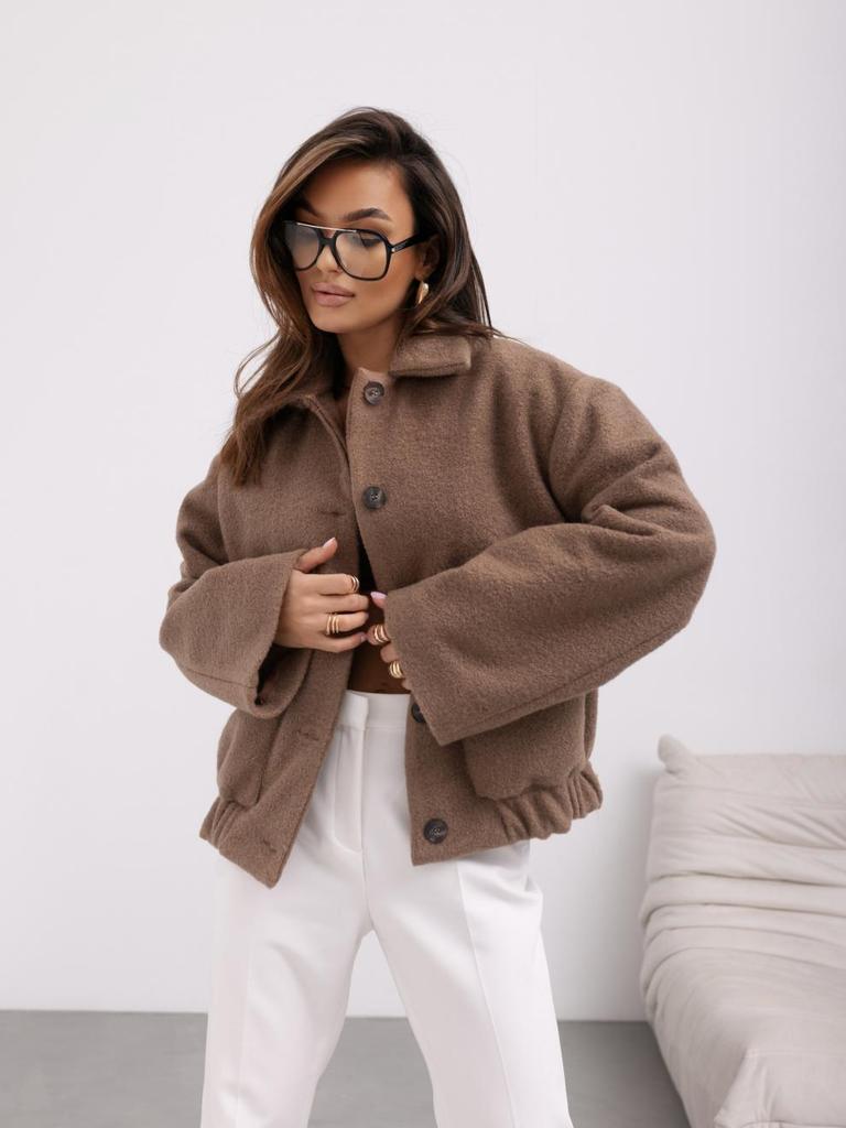 Women's Autumn/Winter Solid Color Woolen Coat 2024