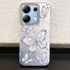 Luxury Laser Silver Butterfly Texture Phone Case for Xiaomi Redmi 14C A3 A4 A3X Note 10 11 11S 12 Pro Poco X5 X7 Silicone Cover