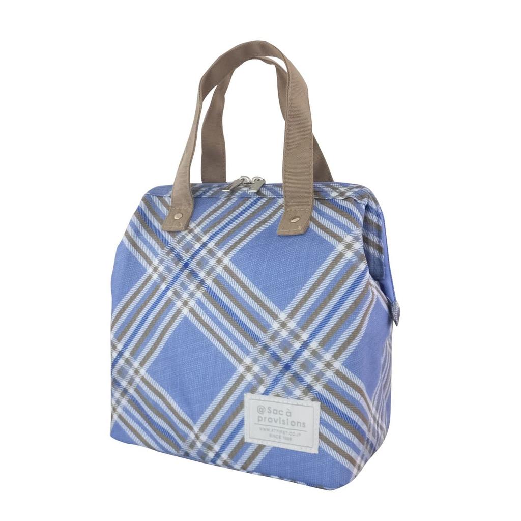AtFirst Insulated Lunch Pret AF6342 Bag, Blue, Large, Check,
