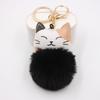 Lucky Cat Plush Pompon Keychain Pendant for Backpacks & Wallets