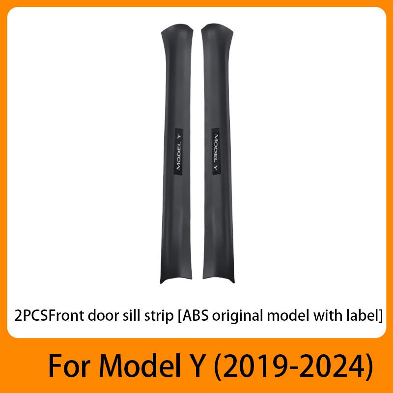 2/4/8PCS Front Rear Door Sill Protector Cover For Tesla Model 3/Y  Carbon Fiber Anti Kick ABS Pedal Guards Inner Strip Threshold
