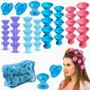 20pcs Soft Rubber Hair Curlers Silicone Heatless Hair Rollers Clips No Hurt Hair Rollers Hairdressing DIY Hair Styling Tools