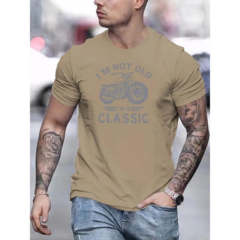 New Summer Men's Fashion T-shirt Personality Motorcycle Printed Men's T-shirt Top