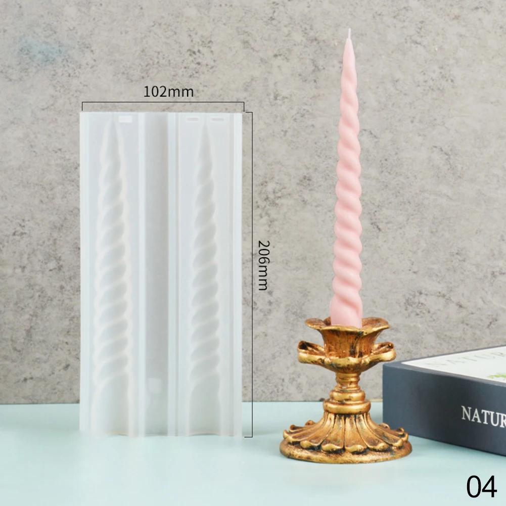 

Геометрические длинные спиральные гипсовые силиконовые формы для эпоксидной смолы, ароматизированные свечи ручной работы для создания романтического ужина со свечами, домашнего декора