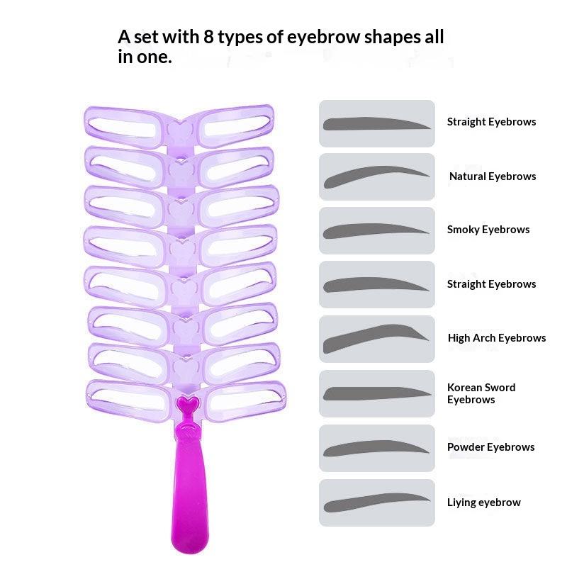 8 Styles Eyebrow Stencil Kit Reusable Design Eyebrow Shaping Template Tool Eyebrow Grooming Card For Beginners Makeup
