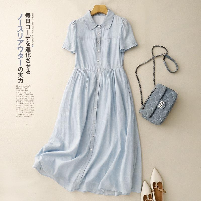 Summer New Cotton and Linen Dress, Loose Casual Fashion Dress for Children
