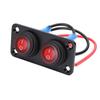 2 Gang Rocker Switch Panel Water Proof On Off Round LED for Automotive Lights Marine Boat Car Truck Vehicles Red
