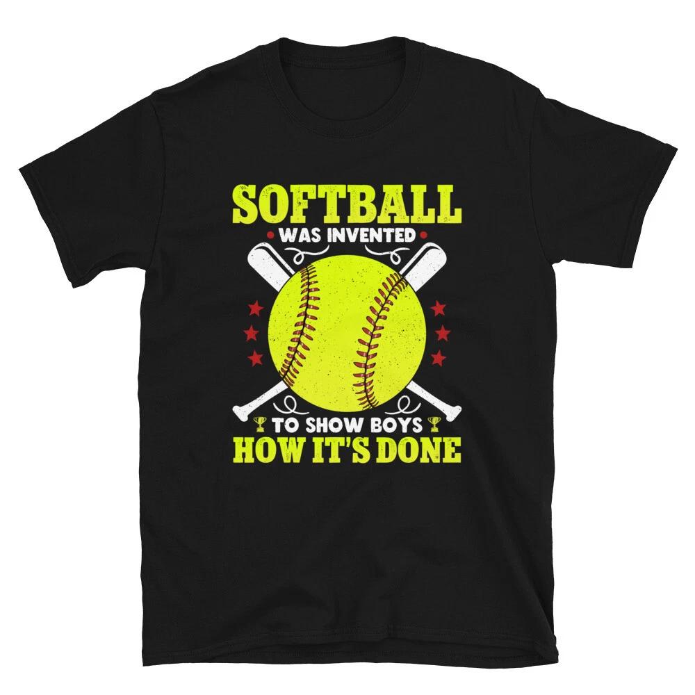 Softball Fan Player T- Shirt Funny Softball Lover Softball Sports Unisex T- Shirt 4XL