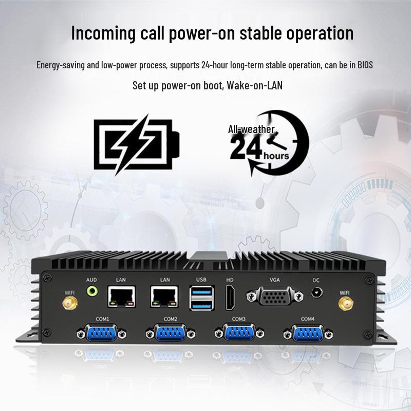 Core Fanless Mini Industrial Embedded PC Host