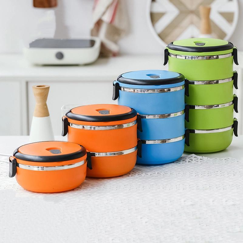 1/2/3/4Layers Stainless Steel Lunch Box Insulated Lunch Box Portable Lunch Box For Student Canteen Large Capacity Bento Boxes