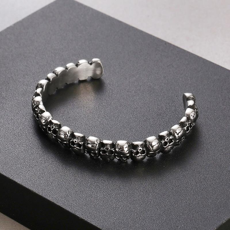 

Персонализированный браслет Ретро Темный череп 9 мм Мужской браслет