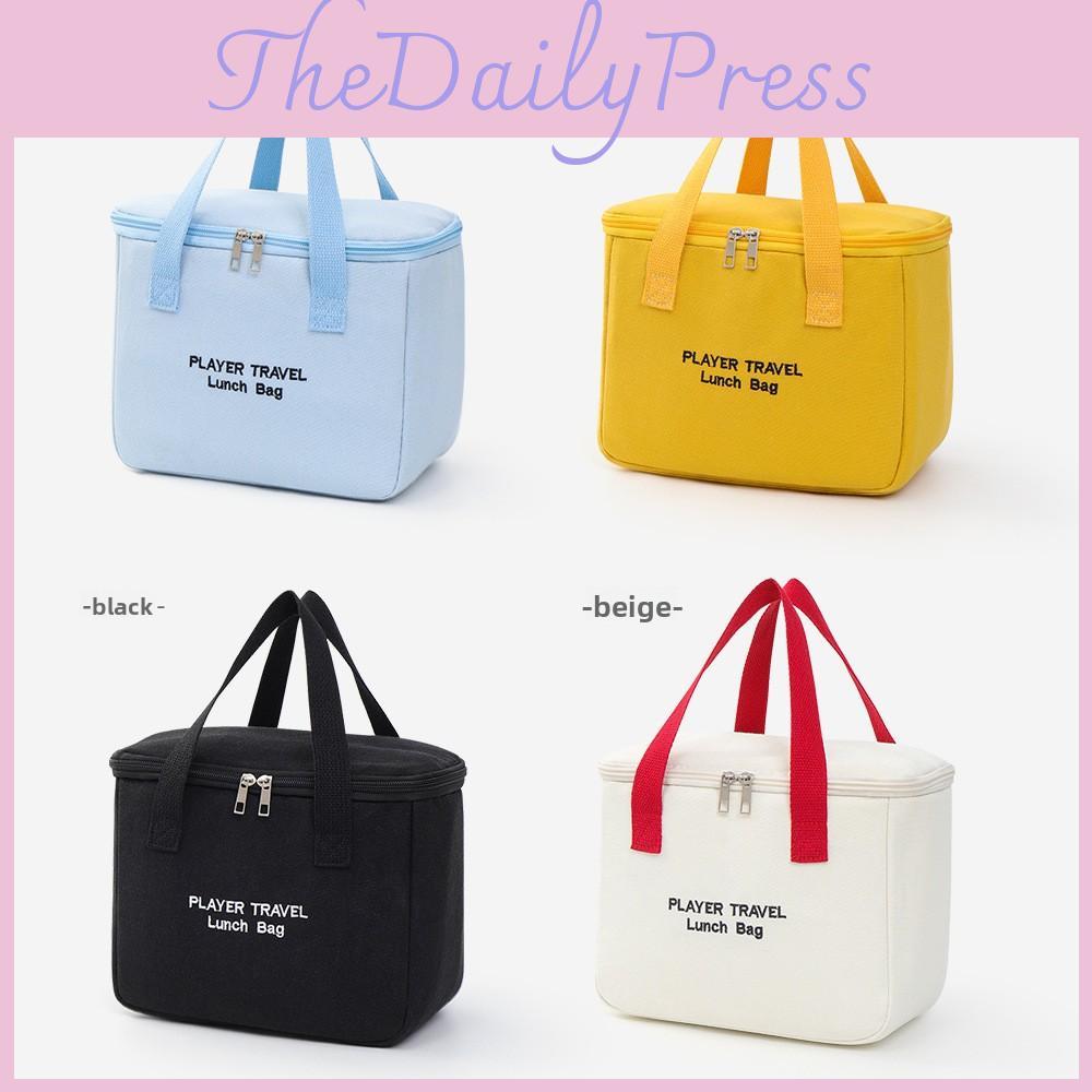 Letter Canvas Food Storage Bag With Insulation For Office Meal Delivery
