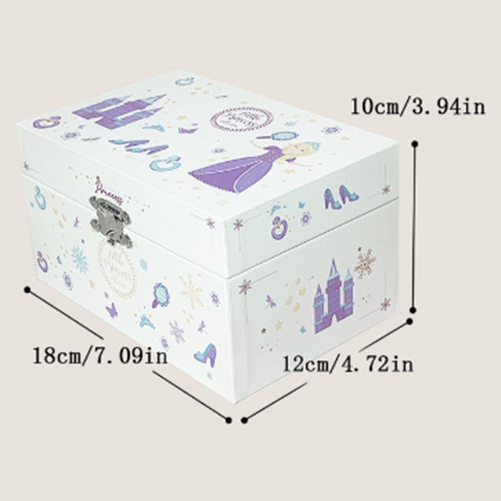 Cute Princess Music Box Cartoon Jewelry Storage Box Unique Children Musical Ornaments  Necklace Box