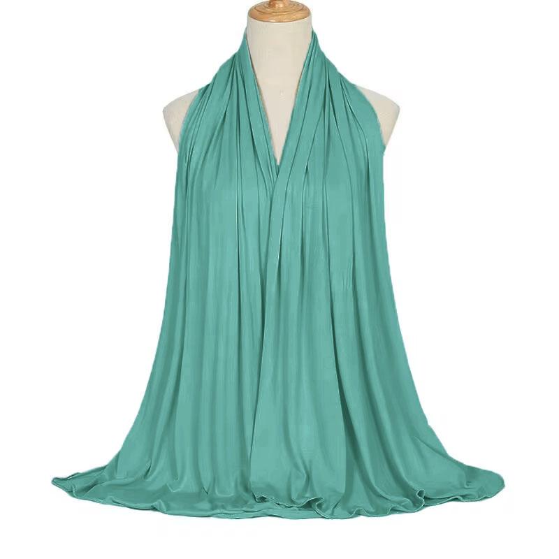 Модальный хлопковый трикотажный хиджаб-шарф для мусульманок шаль эластичный простой хиджаб шарф головной платок африканский женский тюрбан Рамадан