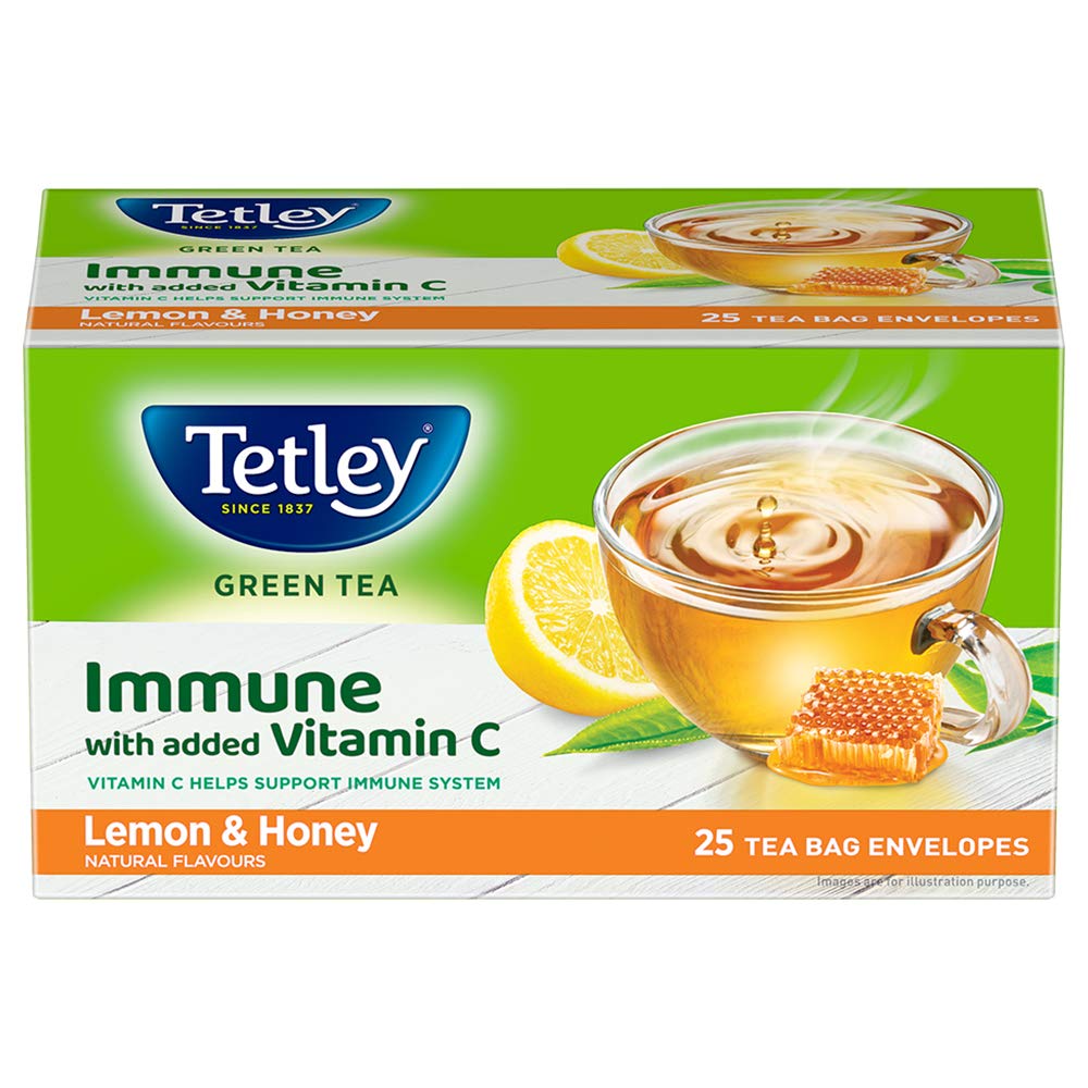 Tetley Green Tea, Lemon and Honey, 25 Tea Bags