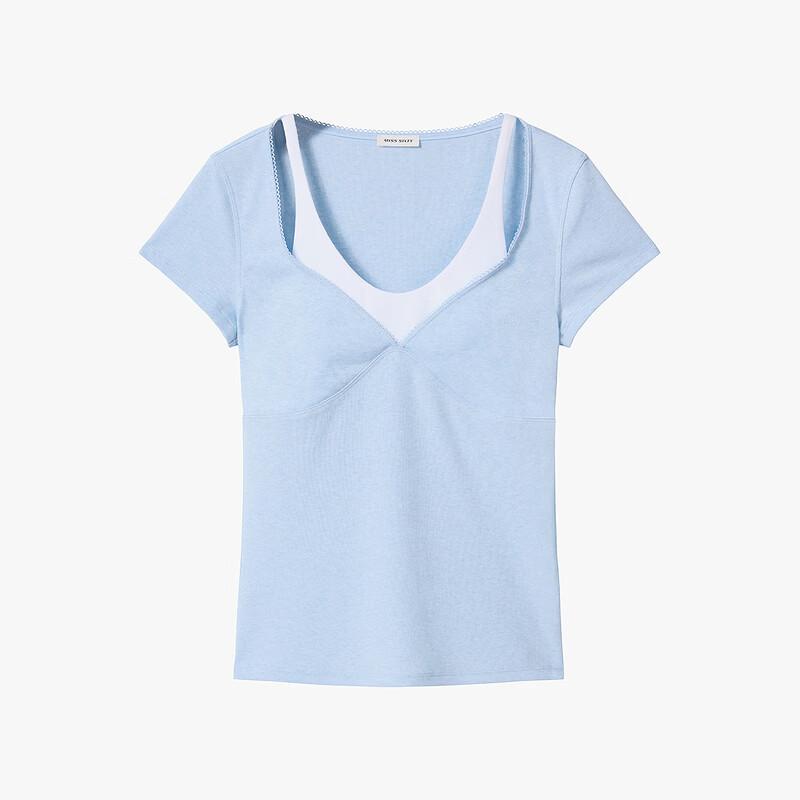 MISS SIXTY Women s Faux Two-Piece Slim Fit T-Shirt XS