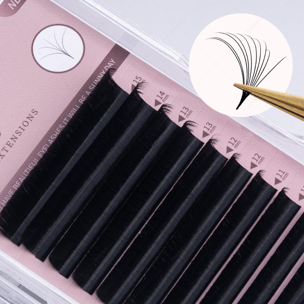 DANIKE Easy Fan Eyelash Extensions 0.05mm D Curl 8-15mm 1s Blooming Faux Mink Lashes