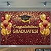 2D Grad Party Backdrop, "GRADUATES!" with Balloons Photography Background Banner