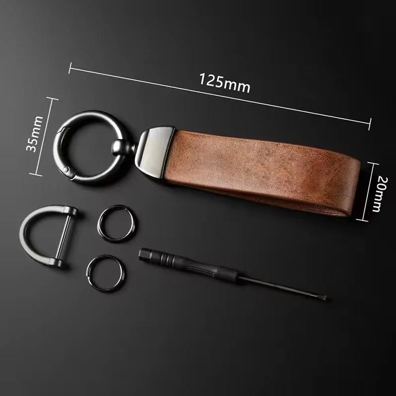 Volvo Car Vintage Leather Keychain Ring Zinc Alloy Chain Key For C30 FH500 XC40 V60 S80 T6 S90 FH16 V50 R XC60 S60 XC90 V70 V40
