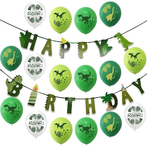 Dinosaur Birthday Banner - Dinosaur Happy Birthday Banner, Dinosaur Theme Birthday Party Decorations