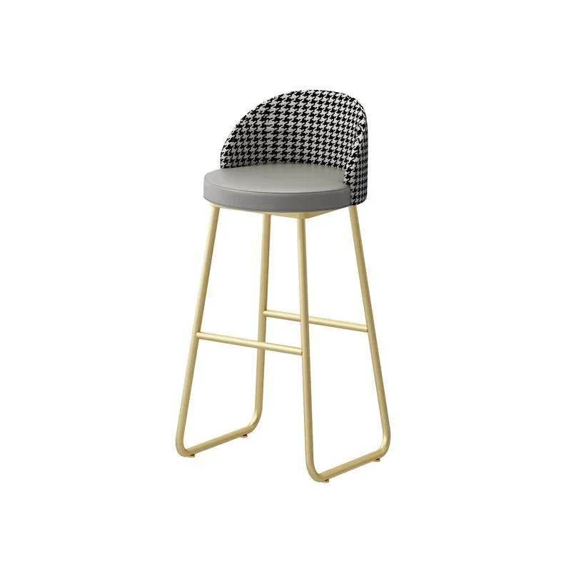 Nordic 65cm Leather Bar Stool – INS Luxury Design with Gold Legs, Backrest, Ideal for Kitchen & Home Bar
