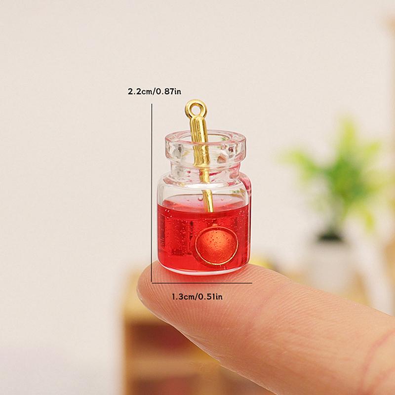 5 шт. 1/1 Кукольный домик Симуляция Мини Стеклянная банка Джем Модель Кукольный домик Кухонное украшение Кукольный домик Микро-сцена Фото реквизит красный