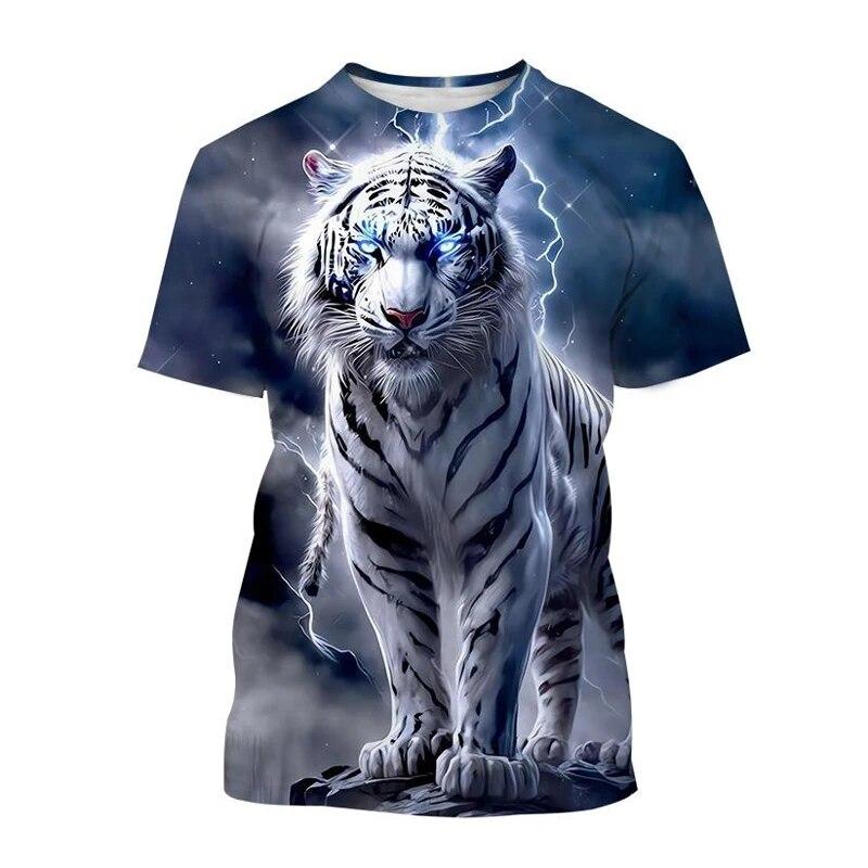 

Летние модные крутые футболки с рисунком животного и тигра для мужчин, индивидуальный тренд, повседневный уличный стиль, с круглым вырезом и коротким рукавом с принтом 3XL