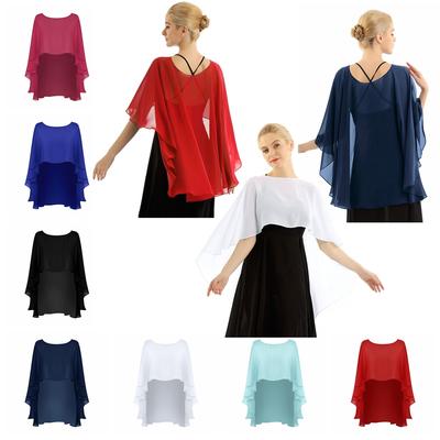 Women's Chiffon Shrug Shawl Wedding Cape Scarf Bridal Shawls Wraps for Evening Dresses