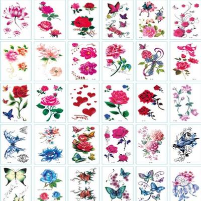 LiriLons Attachable Women's Fashion Rose Tattoo Tattoo Sticker P Type 30 Types 1 Set