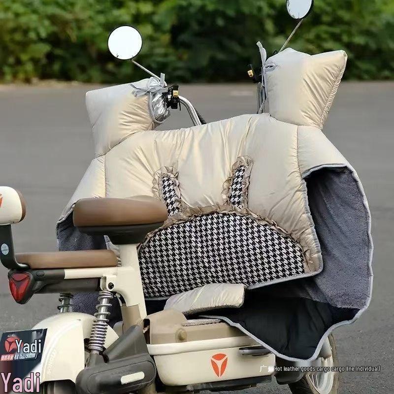 Thickened Windproof Electric Motorcycle Windshield Cover - Waterproof, Fleece-Lined for All Seasons