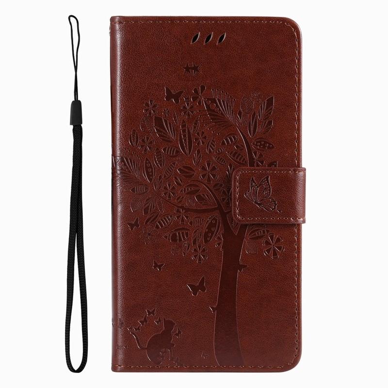 

Wallet Case For Huawei P Smart 2018 2019 2020 2021 P8 P9 P20 P30 P40 Lite Pro 2017 Cute Cat Tree Card Slots Protect Cover D06F For P40 Pro кавовий