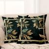 1 stuk - 2D platte print Groen Bladpatroon Sierkussen Set Decoratieve Polyester kussensloop, decoratieve kussenhoes voor bank