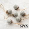 New Year 2023 6pcs Xmas Tree Ornament Wool Felt Pine Tower Ball Pine Cone Acorn String DIY Material Pendant Christmas Decor Home
