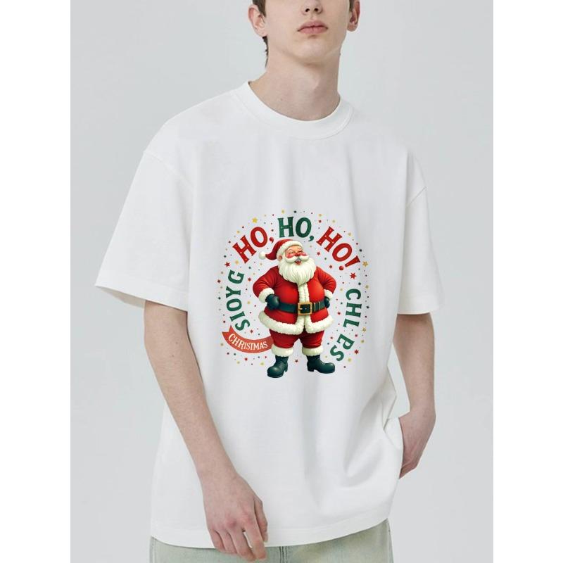 Weihnachts T-Shirt Schwarzer Weihnachtsmann Ho Ho Ho Freude Weihnachtsfeiertag Partykleidung