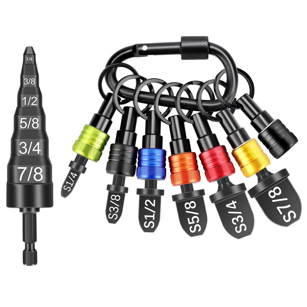 Hex Shank Keychain Socket Set with Carabiner and Extension Rod