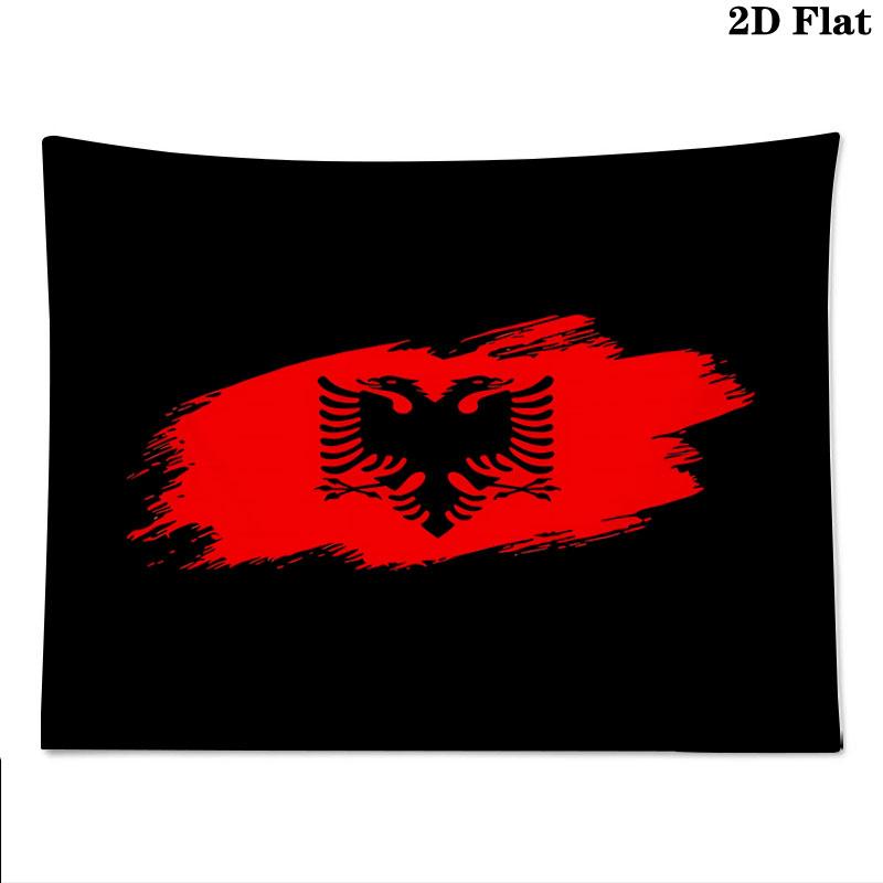 Republic of Albania Wall Tapestry Aesthetic Wall Hanging Printed Fabric Blanket Decorative Tapestries for Bedroom Living Room Home Decor