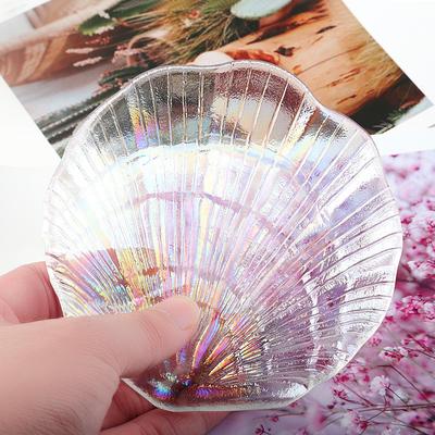 Nail Art Meerjungfrau Kristallglas Display Tablett Künstliche Nagelspitzen Muschel Vitrine Platte Brett Foto Requisiten 3D Nägel Schmuck DIY Werkzeug