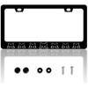 Black Cat License Plate Frame Pet Animal License Plate Holder Personalise Stainless Steel Funny Design Compatible With Standard License Plate Frames