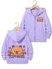 Stylish Casual Hoodie Capybara Jacket for Boys Girls Zipper Spring and Autumn Trendy Animal Cartoon Sweatshirts Zip Up