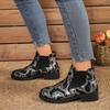 Large Size Printed Martin Boots for Women's Autumn and Winter New European and American Style Chelsea Boots for Women