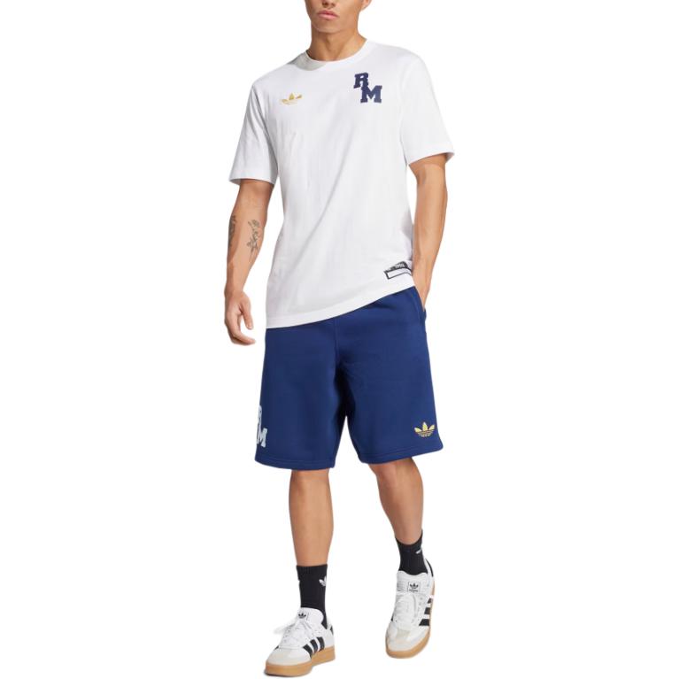 adidas Originale Vrct FW24 Real Madrid Rundhalsstrick Bequemes Kurzarm-T-Shirt Herren Tops Weiß JL6116